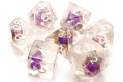 Old School - Infused Purple Flower Polyhedral 7-Die Set (150)