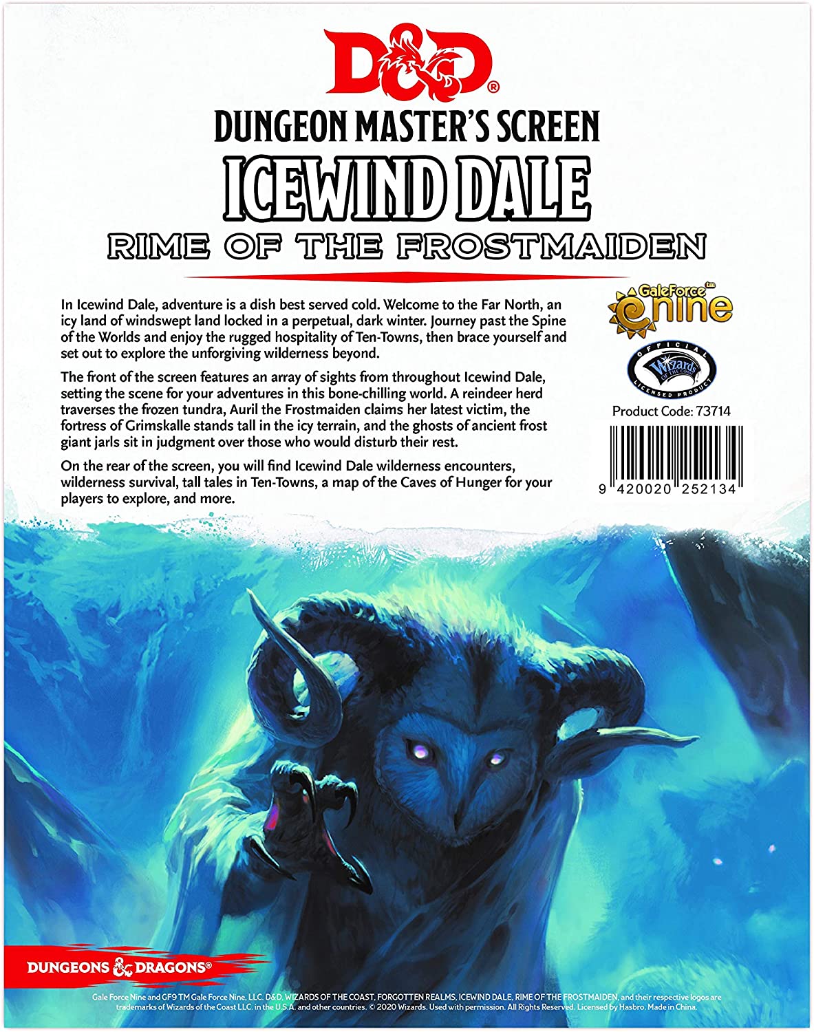 GALE FORCE 9 - DM Screen Icewind Dale Rime of The Frostmaiden