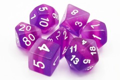 Old School - Gradients Translucent Purple Aurora Polyhedral 7-Die Set (137)