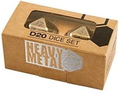 Heavy Metal Gold w/White (2ct) D20 Dice Set