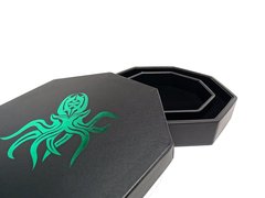 Easy Roller Dice Tray w/ Staging Area & Lid- Green Cthulhu