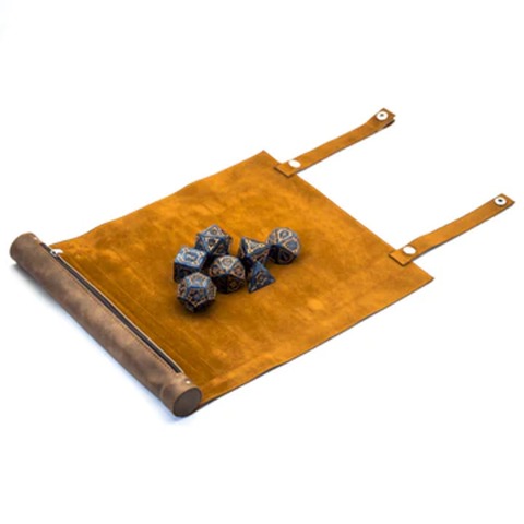 brown roll up dice mat