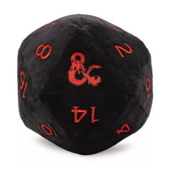 Ultra Pro - Jumbo D20 Novelty D&D Dice Plush in Black with Red Numbering