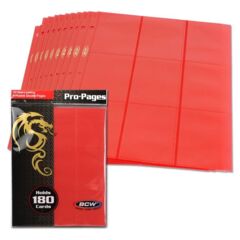 BCW Side Loading 18 Pocket Pro Pages - Pack of 10 in Red