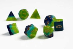 Sirius Polyhedral Dice Set: Green & Blue Translucent