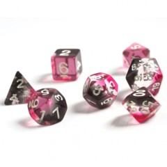 Sirius Dice: Polyhedral Dice Set: Pink, Clear, Black Resin