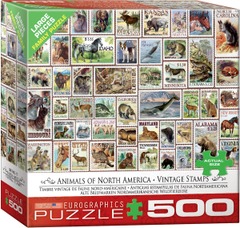 Animals of North America - Vintage Stamps - 500pc puzzle