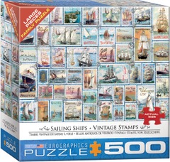 Sailing Ships Vintage Stamps - 500pc puzzle