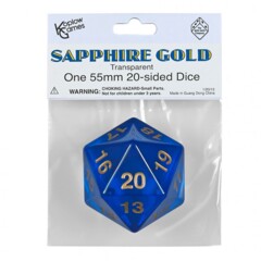 D20 55mm Countdown Transparent Sapphire Gold