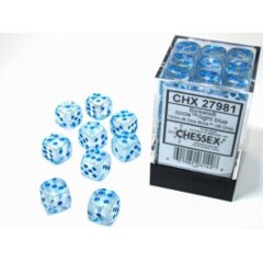 36 Borealis Icicle w/Light Blue Luminary 12mm D6 Dice Block - CHX27981