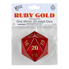 D20 55mm Countdown Transparent Ruby Gold