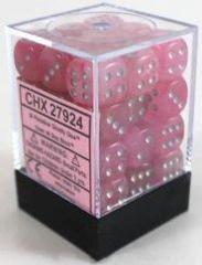 36 Pink w/Silver Ghostly Glow 12mm D6 Dice Block - CHX27924