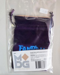 MDG Dice Bag Small 4x6 Purple Velvet w/ Satin Gold - 9007