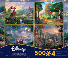 Thomas Kinkade: Disney Dreams 4 in 1 Fantasia Pooh- 500pc puzzle