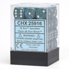 36 12mm Sea Speckled D6 Dice - CHX25916