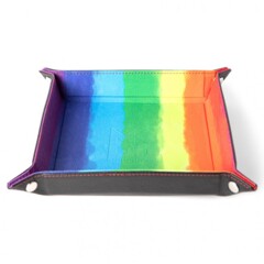 Velvet Folding Dice Tray: 10x10 Watercolor Rainbow
