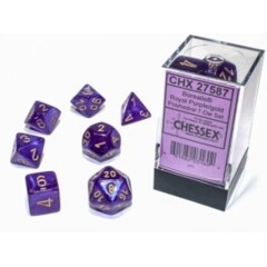 7 Borealis Royal Purple w/Gold Luminary Polyhedral Dice Set - CHX27587