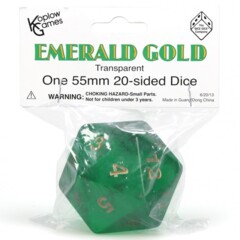 D20 55mm Countdown Transparent Emerald Gold