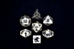 Dragon's Horde Gem Stone Polyhedral Dice Set - White Turquoise