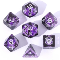 Wyrmforged Rollers - Rounded Resin Polyhedral Dice - Dragon Eye Purple