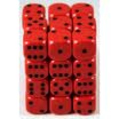 Red with black opaque 36 12mm d6 Chx 25814