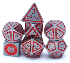 Gunmetal with Red Chrome Inlay Leyline Solid Metal Dice