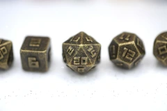 10mm Mini Metal RPG Dice Set Ancient Gold