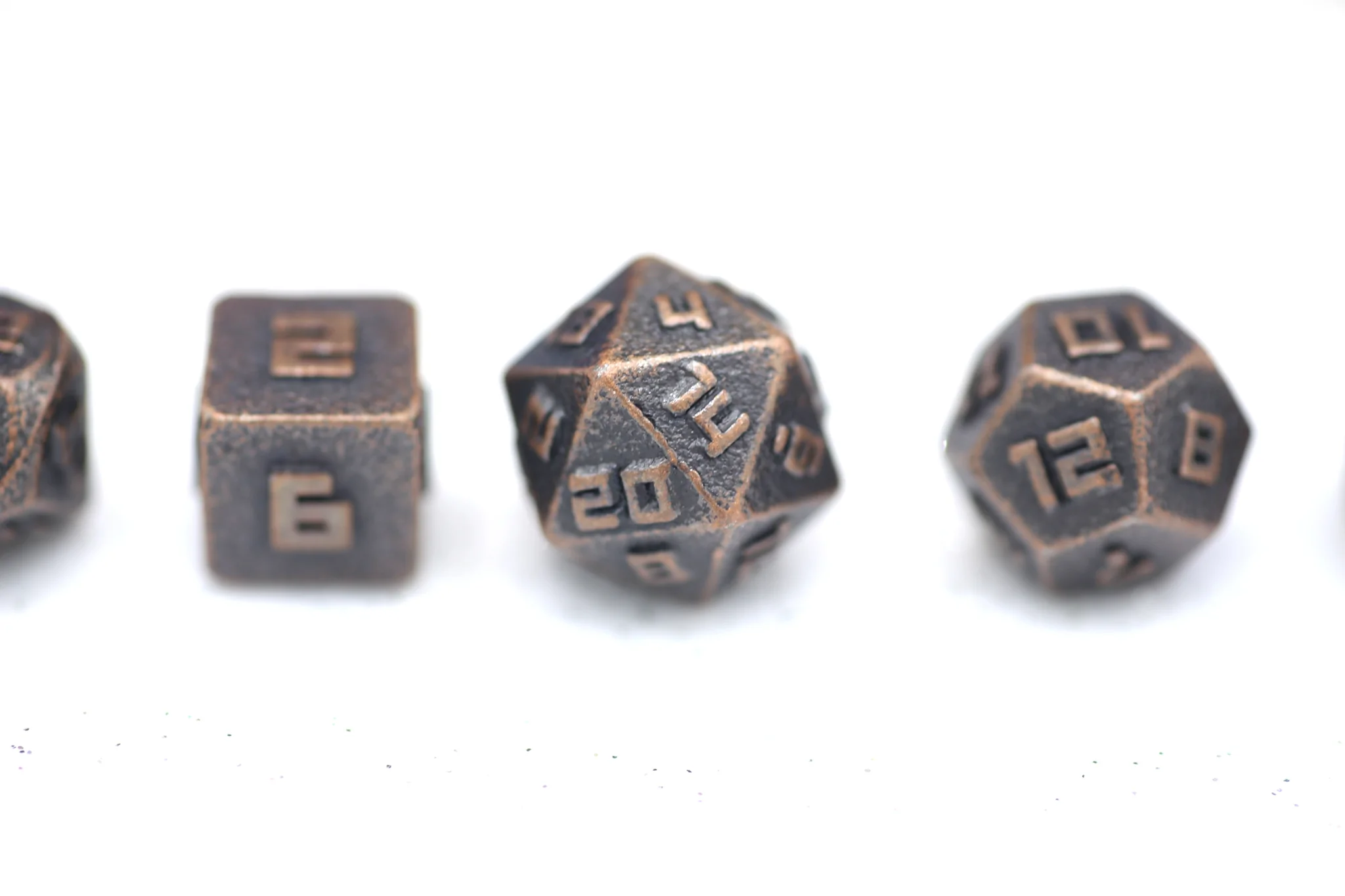 10mm Mini Metal RPG Dice Set Ancient Copper