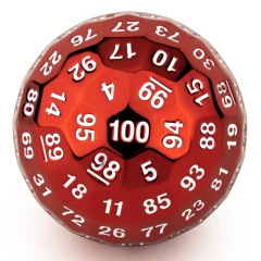 Titans Fist 100 Sided dice D100 die Ruby Red Color