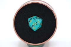 Single Synthetic Turquoise Stone d20 Dice