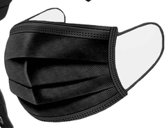 100PCS 3 Ply Black Disposable Face Mask