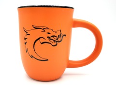 Old School Dice: Coffee Mug - Orange w/ Black Logo