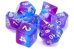 Old School 7 Piece DnD RPG Dice Set: Gradients -  Southern Lights