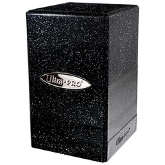 Satin Tower Deck Box - Black Glitter