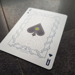 White Monolith Poker Playing cards- Hologram, Metallic & Neon inks