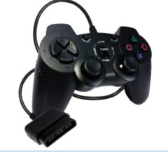 (Old Skool)  PS2 WIRED DOUBLE-SHOCK 2 CONTROLLER (BLACK)
