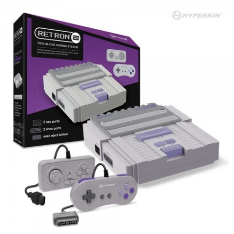 (Hyperkin) RetroN 2 Gaming Console for SNES/ NES (Gray)