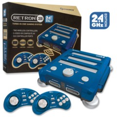 (Hyperkin) RetroN 3 Gaming Console 2.4 GHz Edition for SNES/ Genesis/ NES (Bravo Blue)