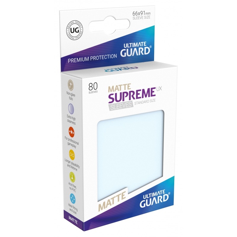 Standard Si Matte Light Blue Ultimate Guard Supreme UX Card Sleeves 80 Piece 