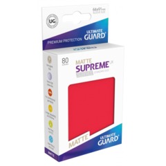 Supreme UX Sleeves Standard Size - Matte Red - 66 mm x 91 mm - Pack of 80