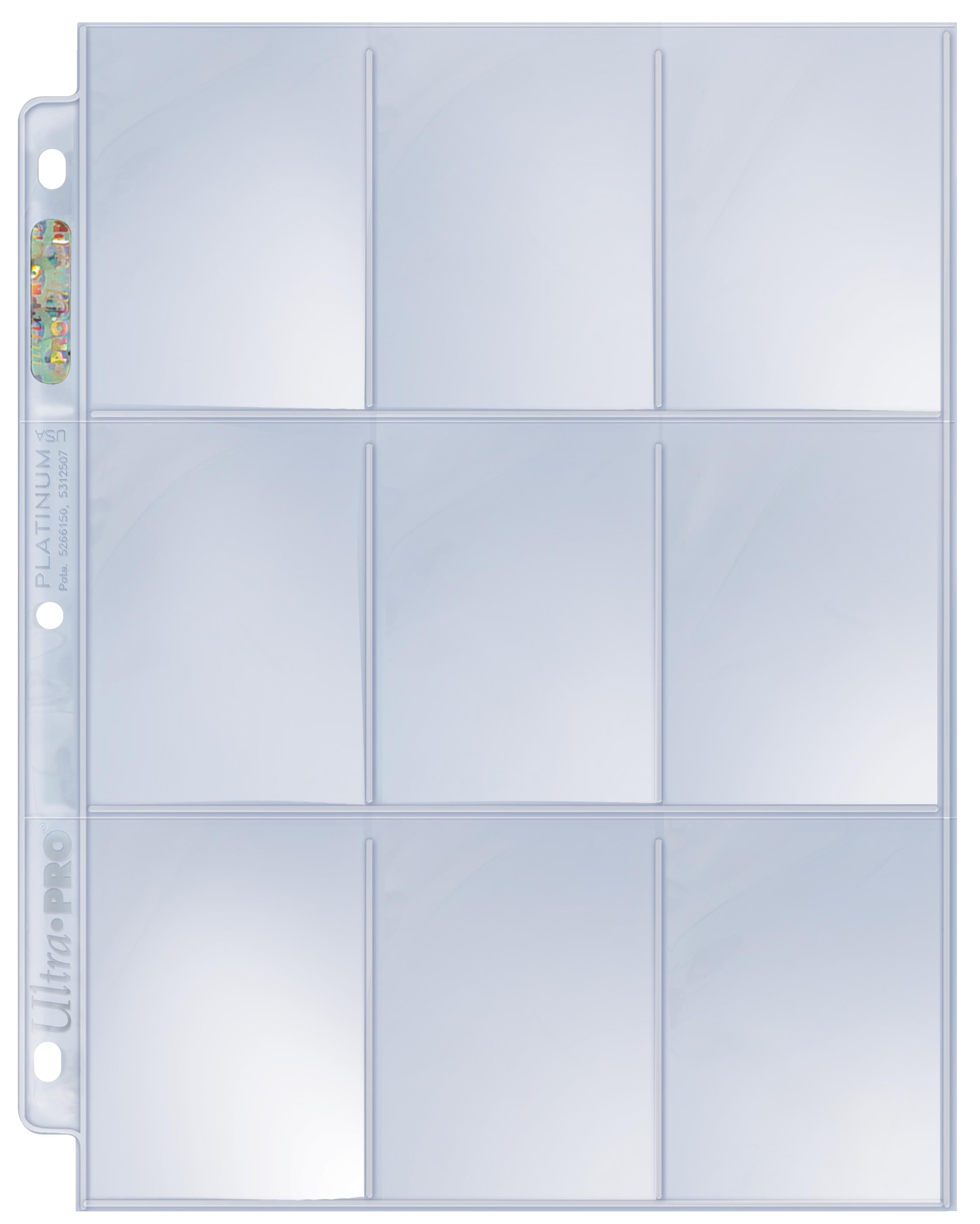 1 Case 1000 Ultra PRO Platinum 9-Pocket Hologram Card Album Pages/Binder Sheets 