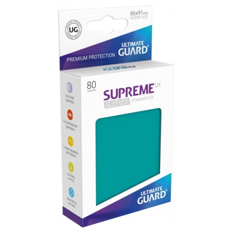Supreme UX Sleeves Standard Size - Petrol - 66 mm x 91 mm - Pack of 80