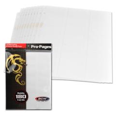 BCW Gaming Side Loading 18 POCKET PRO PAGES - WHITE - Pack of 10