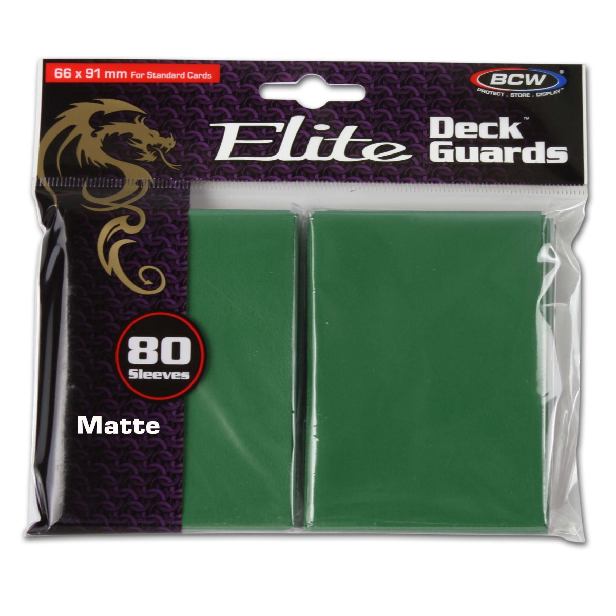 BCW Gaming DECK GUARD - ELITE - MATTE - GREEN - Pack of 80