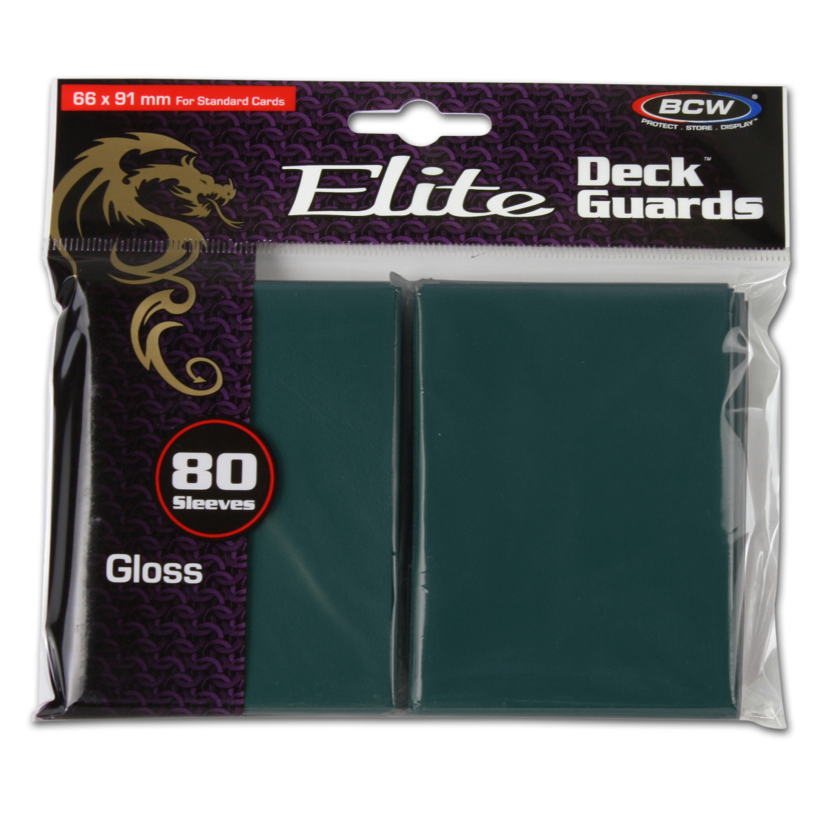 BCW Gaming DECK GUARD - ELITE - GLOSSY - TEAL - Pack of 80