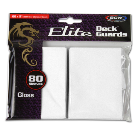 BCW Gaming DECK GUARD - ELITE - GLOSSY - WHITE - Pack of 80