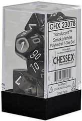 Chessex Translucent smoke/white poly 7-die set