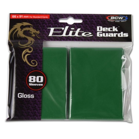 BCW Gaming DECK GUARD - ELITE - GLOSSY - GREEN - Pack of 80