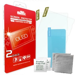 Old Skool Switch OLED Tempered Glass Screen Protector (2-PACK)