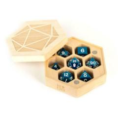 Wood Hexagon Dice Case - Maple Wood